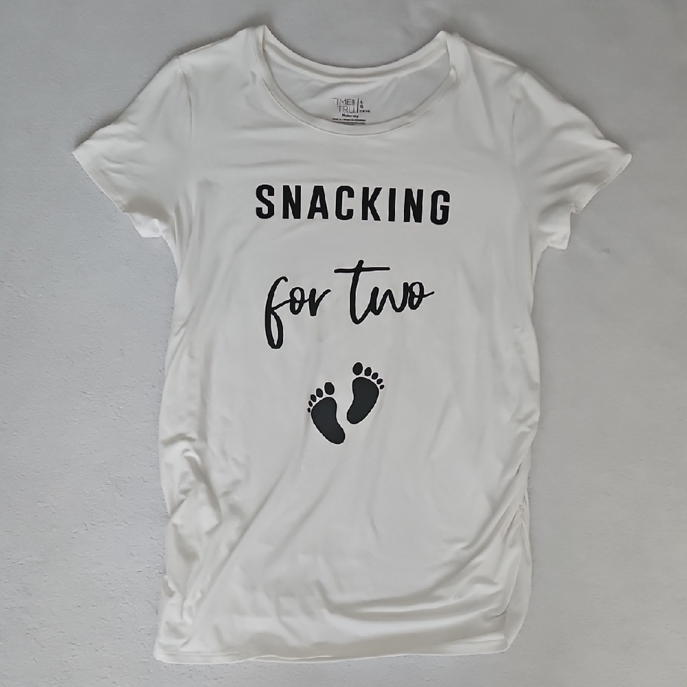 Time and Tru Classic White Maternity Top
